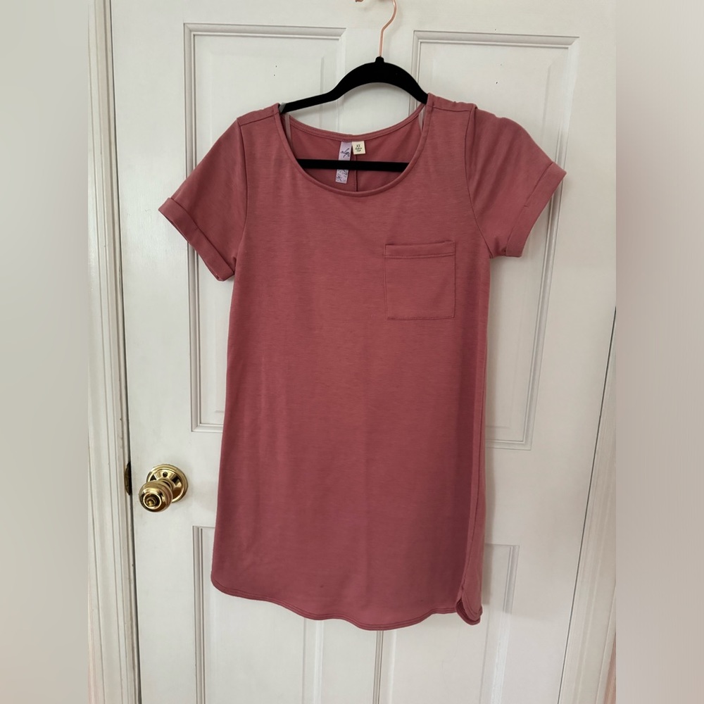 francesca’s blush mauve t shirt dress size x small